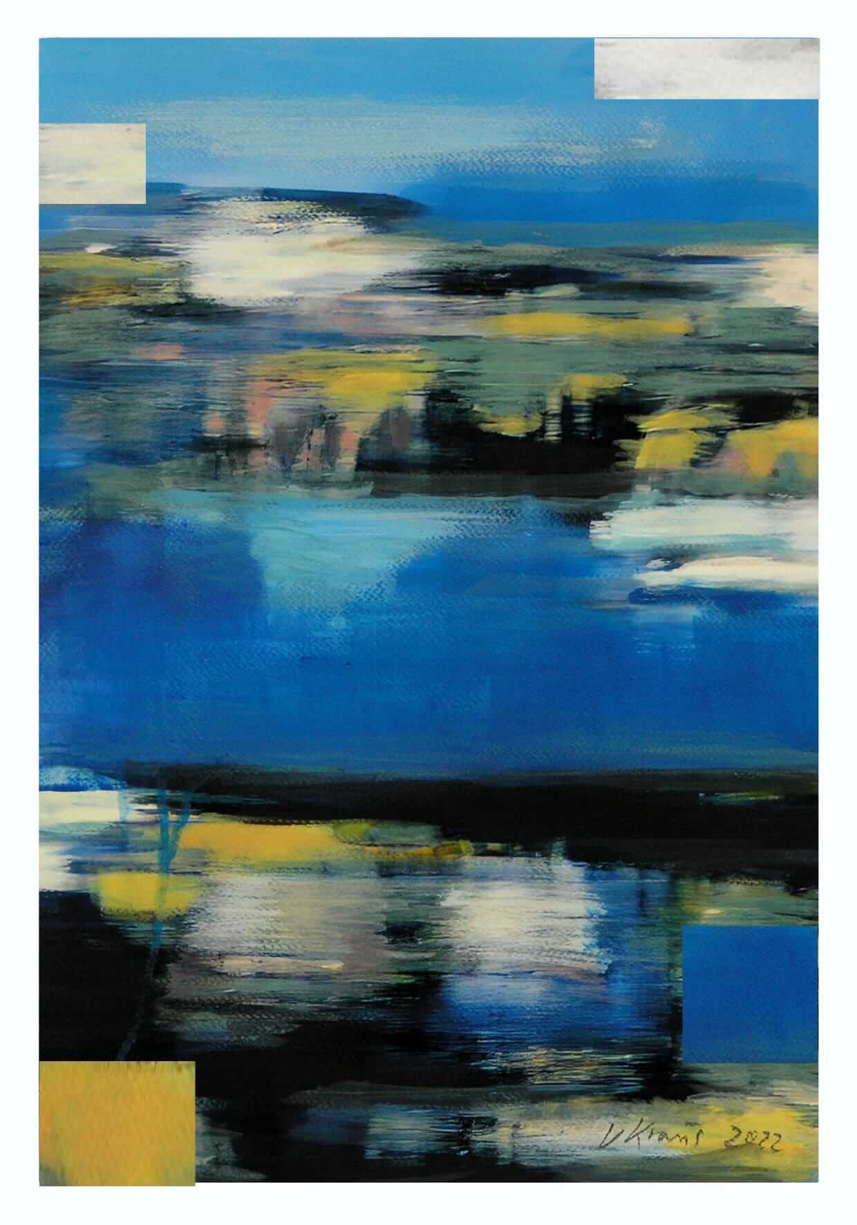 Grafik „Landscape Blue Yellow" von Victor Kraus